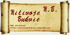 Milivoje Bukvić vizit kartica
